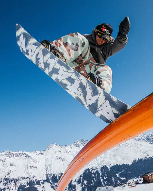 Snowboarder close-up using Bataleon Snowboard, 2025/2026 