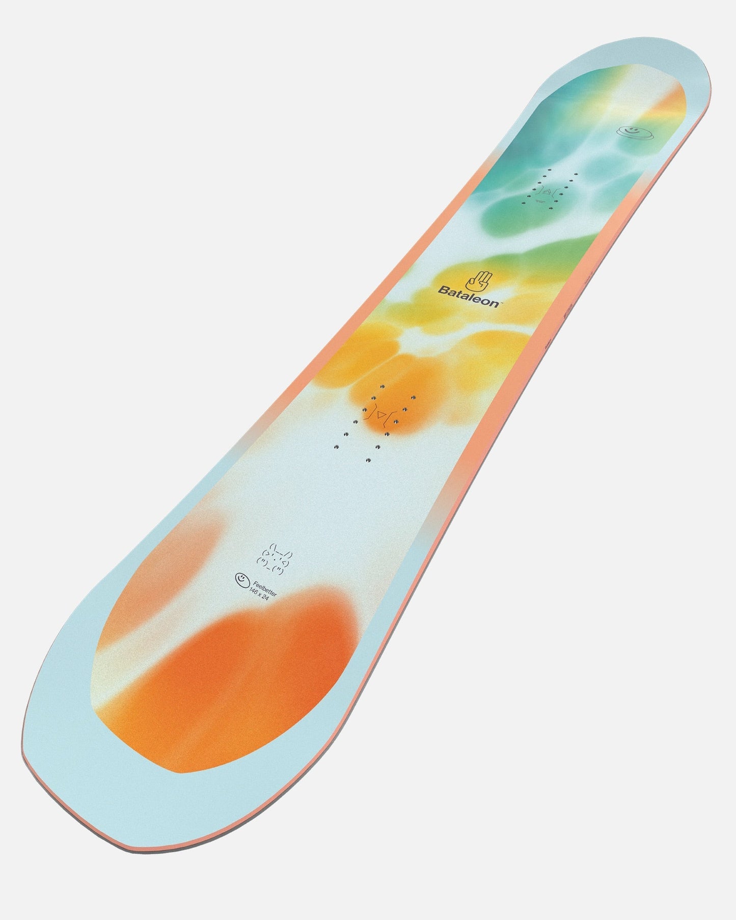 Women's snowboards in orange and blue. Feelbetter 2025 | Bataleon Snowboards™ 2025.