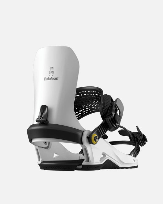 color-white Bataleon Fly 2025 men's snowboard bindings