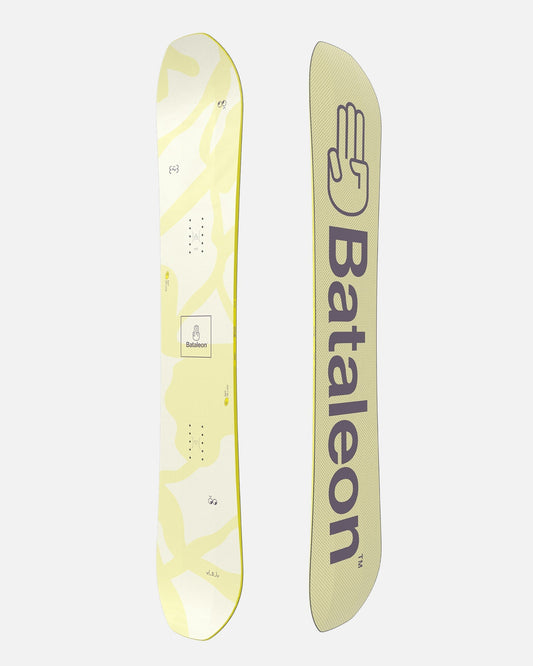 Bataleon women's snowboards in yellow and white. Spirit 2025 | Bataleon Snowboards™ 2025.