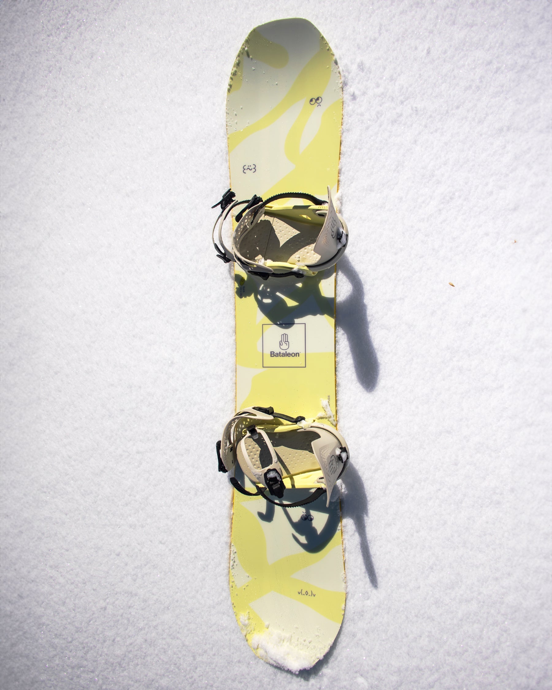 2025 women snowboards in yellow and white. Spirit 2025 | Bataleon Snowboards™ 2025.